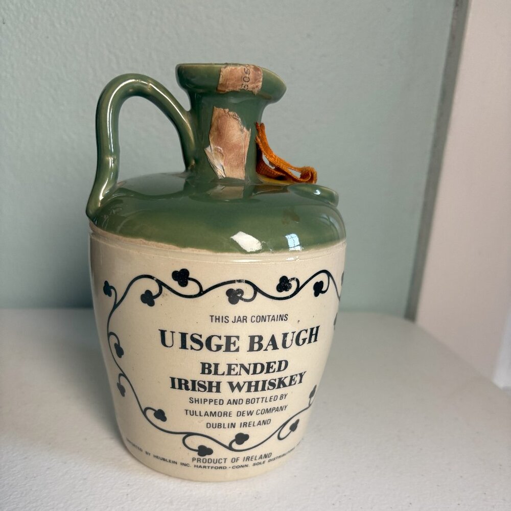 Tullamore Dew Blended Irish Whiskey Jug 4/5 Quart Vintage Empty